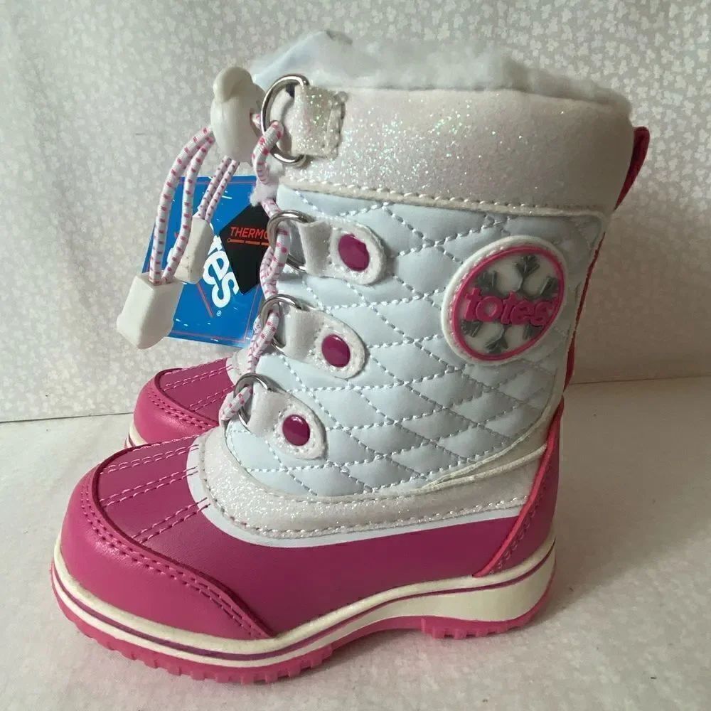 TOTES Girls Toddler Waterproof Winter Galaxy Mid Shaft Boots
